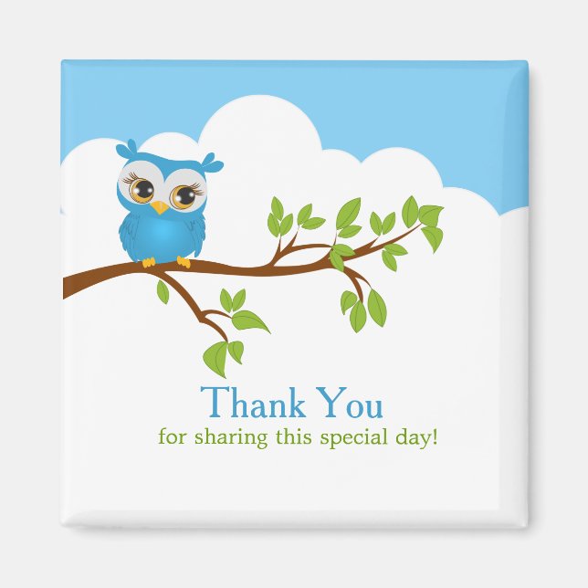 Chouette douce Boy Boy Magnet Merci (Devant)