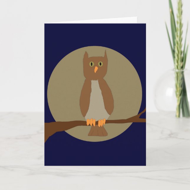 Chouette en carte lune (Devant)