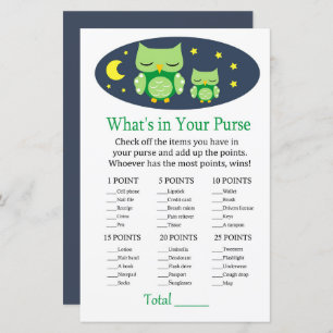 Chouette endormie Qu'y a-t-il dans votre baby show