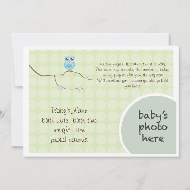 Chouette Faire-part (Devant)