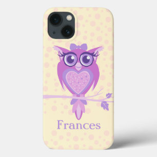 chouette filles hibou violet et jaune coque ipad