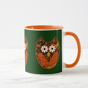 Chouette fractée orange Mug