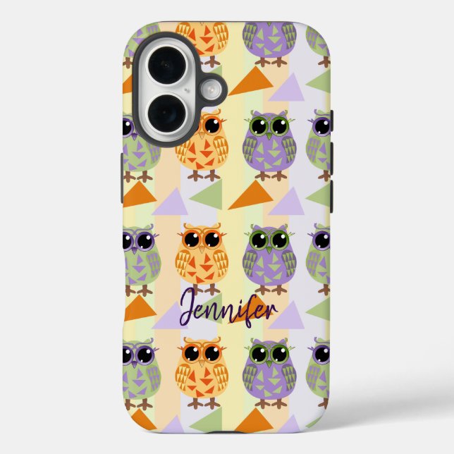 Chouette Motif Mignonne Coque-Mate Iphone 16 coque (Verso)