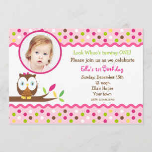 Chouette photo Invitations de fête d'anniversaire