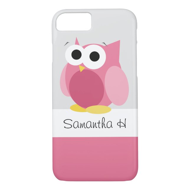 Chouette rose amusante - Coque iPhone 7 personnali (Dos)