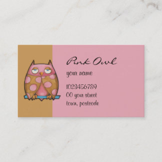 Chouette rose Carte de visite brun