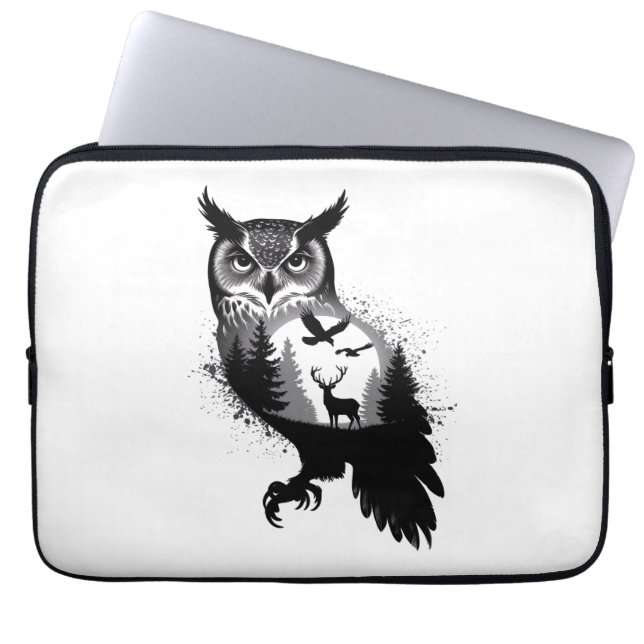Chouette - Sac Accessoires Ordinateur (Devant)