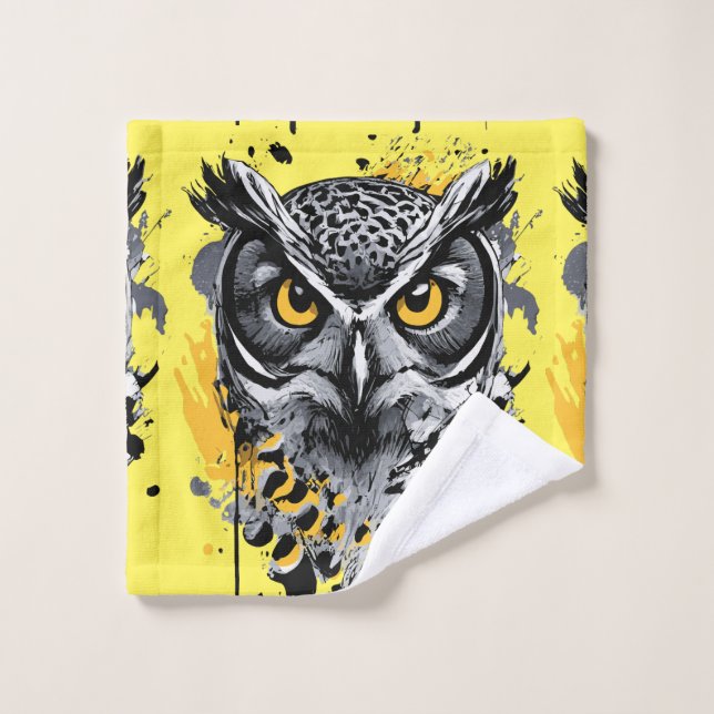 Chouette - Serviettes de bain pour hibou - Serviet (Gant de toilette)