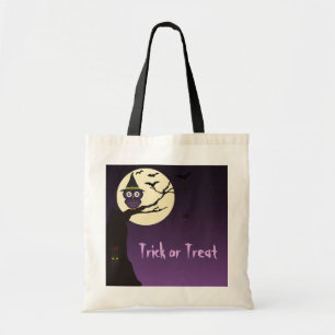 Chouette sur la branche de l'arbre Halloween Sac