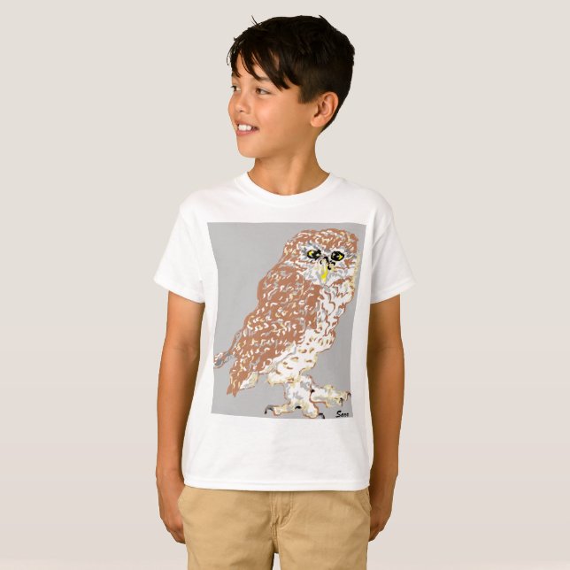 Chouette tachetée T-shirt sans jambe pour enfants (Devant entier)