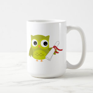 Chouette verte avec Mug Diplômé