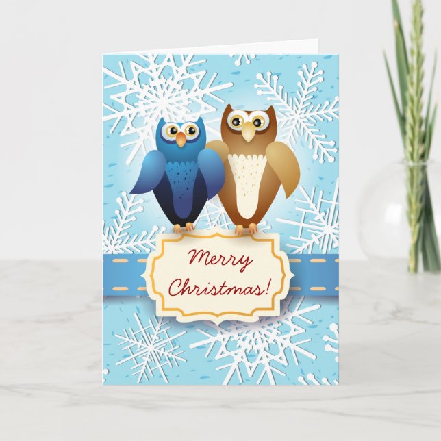 Chouettes amoureuses, carte (Devant)