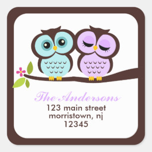 Chouettes Belles Étiquettes de adresse