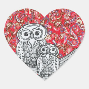 Chouettes chinoises en papier 1 autocollants