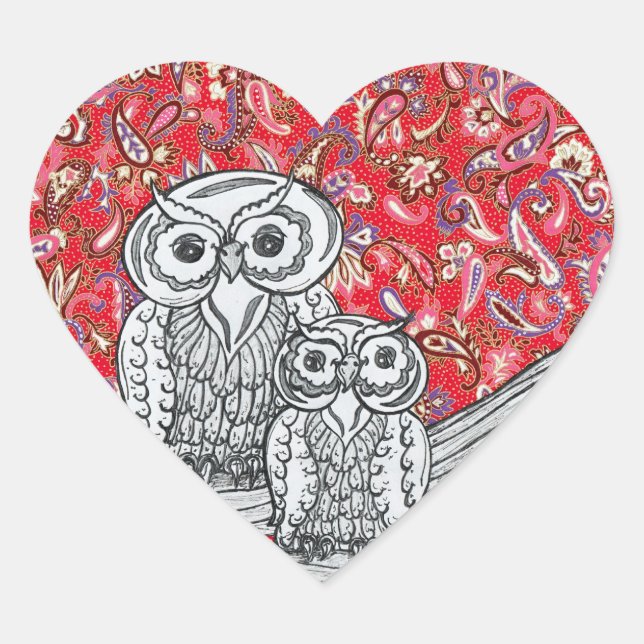 Chouettes chinoises en papier 1 autocollants (Devant)