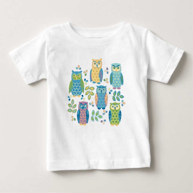 Chouettes colorées T-shirt Toddler (Devant)