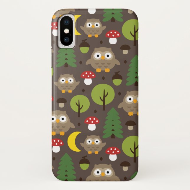 Chouettes Dans La Forêt Coque-Mate coque iphone (Dos)