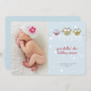 Chouettes de Noël Carte photo de vacances