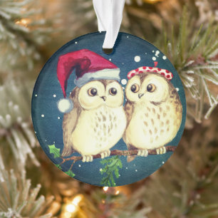 Chouettes de Noël en amour doux