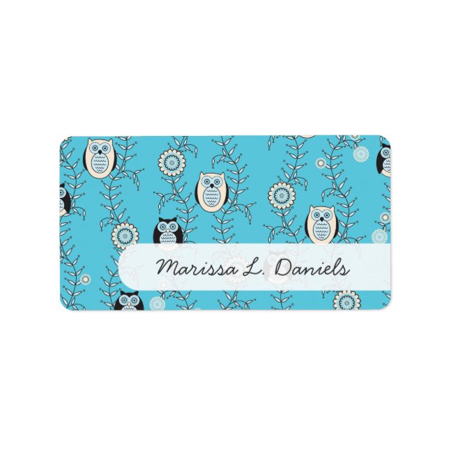 Chouettes d'hiver Nom Étiquettes (Devant)