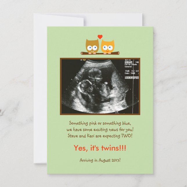 Chouettes Faire-part de grossesse photo (Devant)