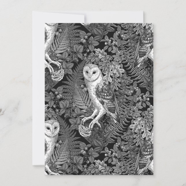 Chouettes, fougères, chênes et baies 4 (Devant)