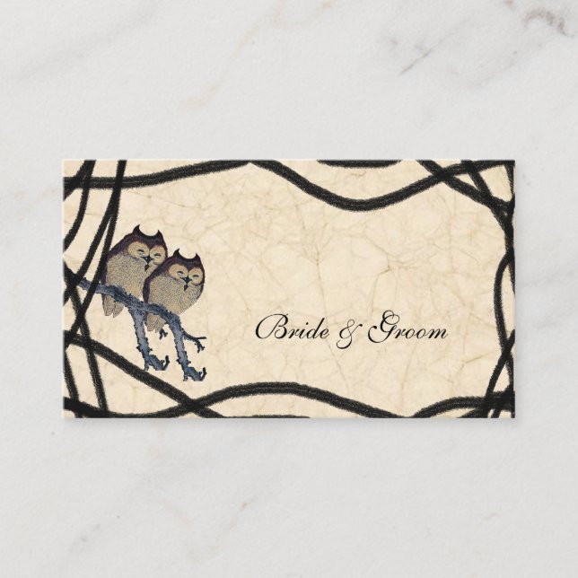 Chouettes japonaises vintages Cartes de présence (Devant)