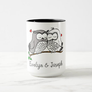 Chouettes personnalisées Aimer la Mug