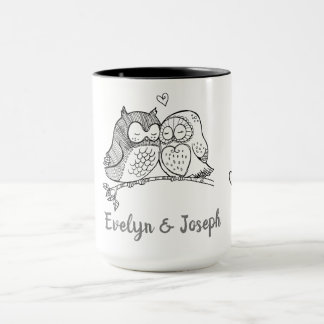 Chouettes personnalisées Aimer la Mug