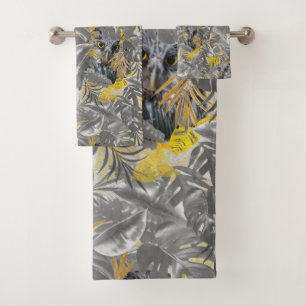 Chouettes, pipi, à travers, gris & jaune, feuille