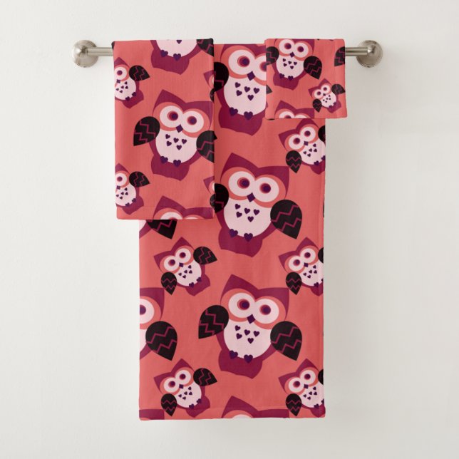 Chouettes roses mignonnes motifs (En situation)