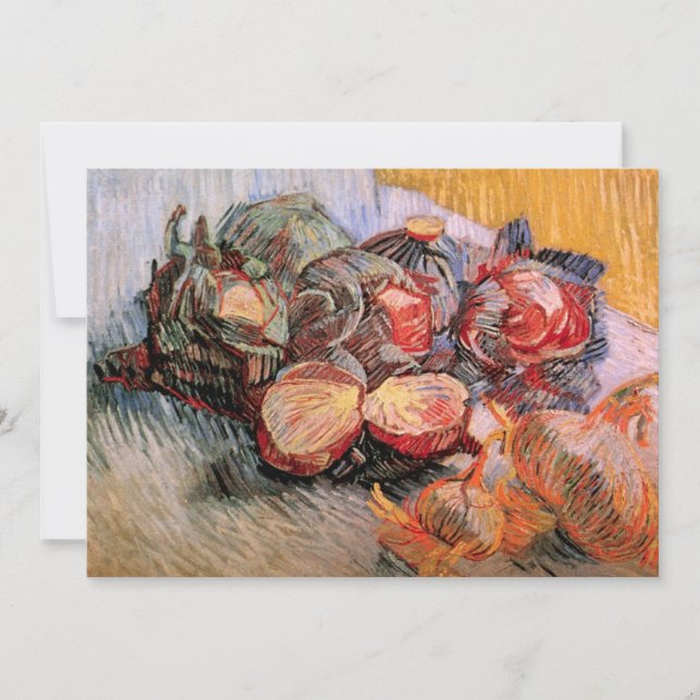 Choux rouges et oignons par Vincent van Gogh (Devant)