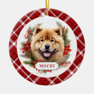 Chow Chow Ceramic Circle Ornement