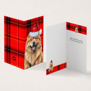 Chow Chow Chien Rouge Noir Plat Noël Fête