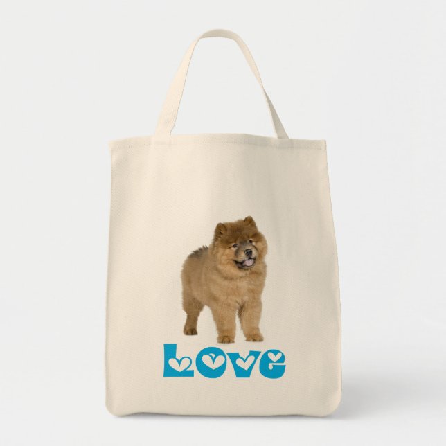 Chow Chow Chiot Amour Toile Sac Cabas Courses (Devant)