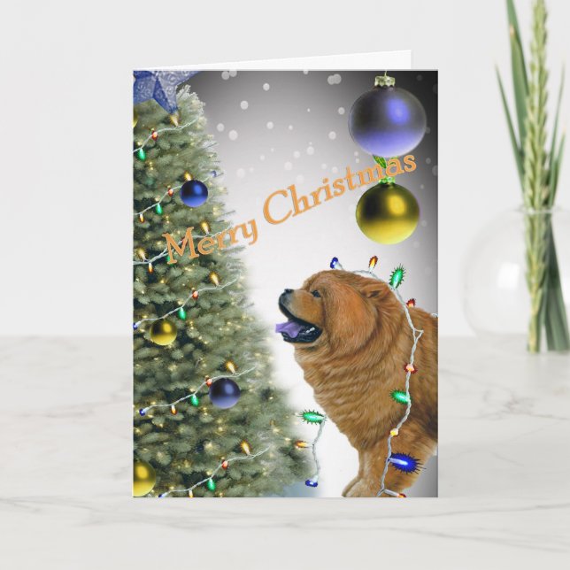 CHOW CHOW CHOW Feux de Noël cartes (Devant)
