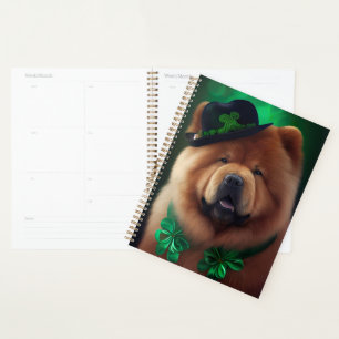 Chow Chow Dog en tenue de la Saint Patrick
