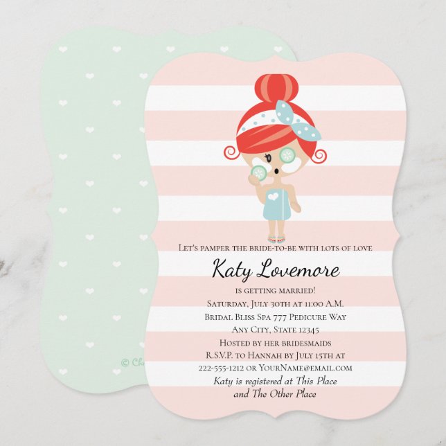 Choyez les invitations de Fête de la mariée de (Devant / Derrière)