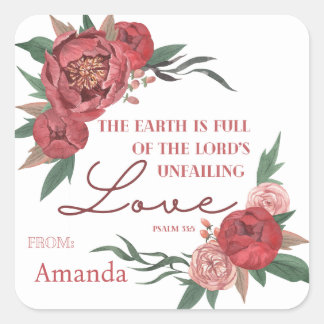 Chrétien Bible Verse Sticker Aquarelle Floral
