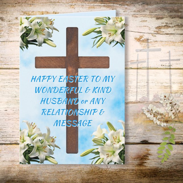 Chrétien personnalisé, carte de Pâques pour mari (Custom, Happy Easter to my Husband. Easter Card for Him. Happy Easter Husband.. Easter card husband.)