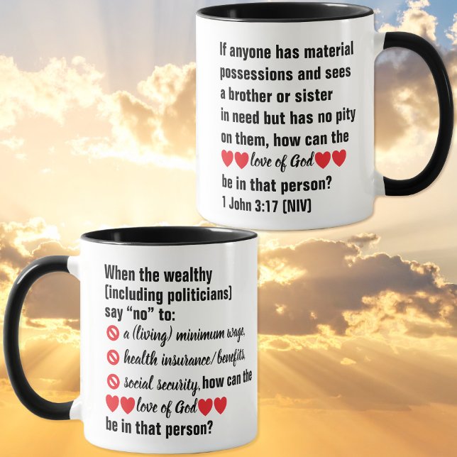 Chrétien - Santé et Sécurité Sociale - Mug Noir (Christian - Health and Social Security - Black Mug)