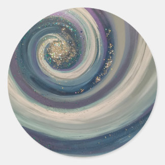 Chrétien Sticker culte Abstrait Art Blue Swirl
