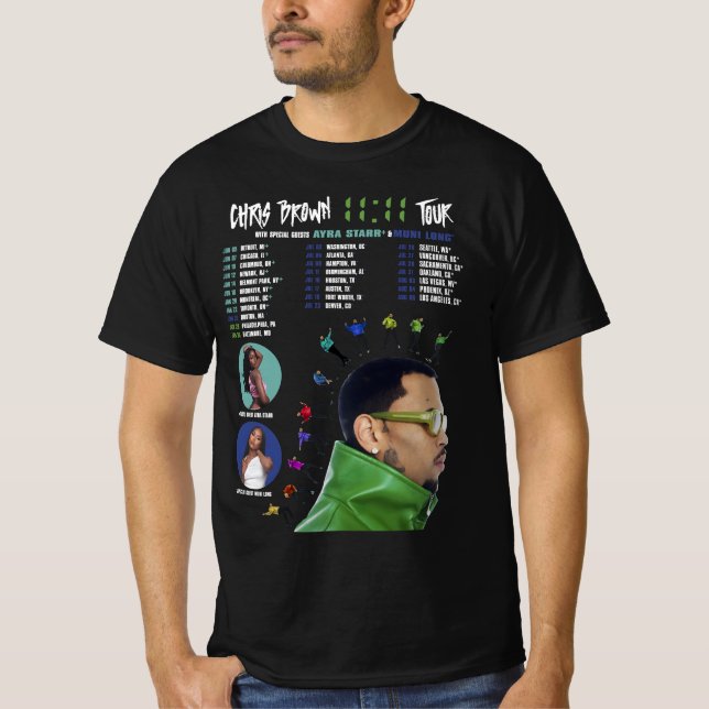 Chris 1111 Tour 2024 T-shirt Brown 2024 (Devant)