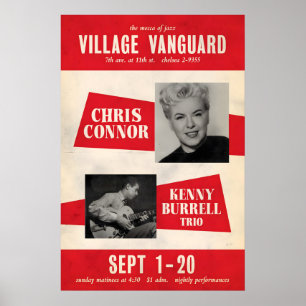 Chris Connor - Kenny Burrell affiche jazz - En