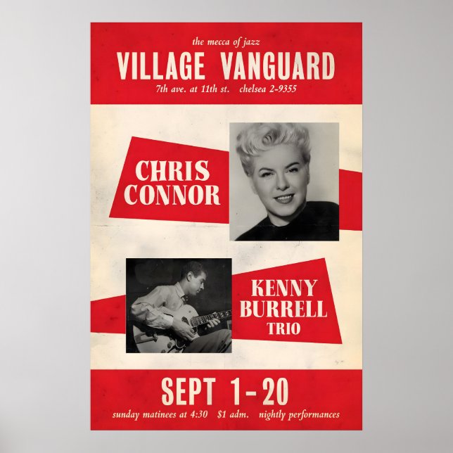 Chris Connor - Kenny Burrell affiche jazz - En (Devant)