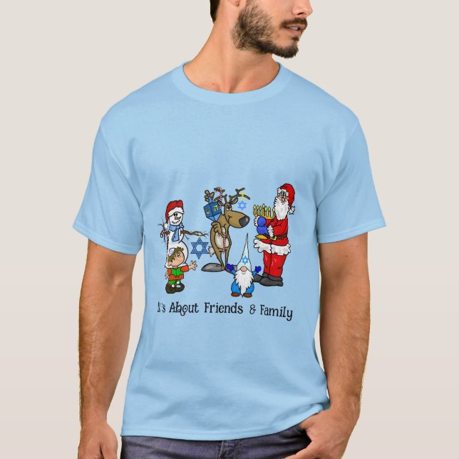 Chrismukkah Amis et T-shirt famille (Devant)