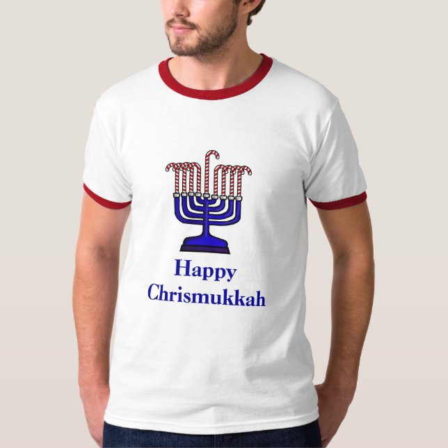 Chrismukkah Sucre de canne Menorah T-shirt (Devant)
