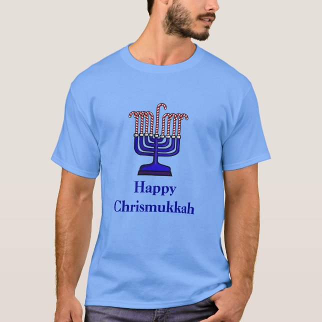 Chrismukkah Sucre de canne Menorah T-shirt (Devant)