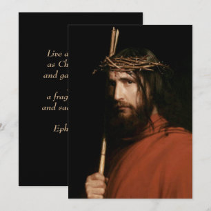 Christ avec Thorns. Carte religieuse de Pâques aux