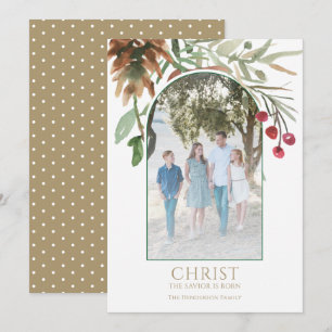 Christ en or est né Carte de Noël religieuse